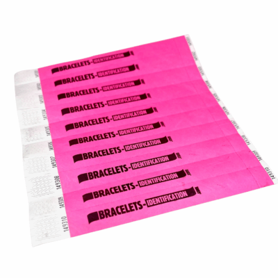 Bracelets d'identification tyvek 25mm avec coupon imprimés